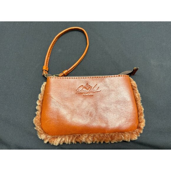 Patricia Nash Leather &  Fur Trim Wristlet Zip Pouch - Picture 1 of 11